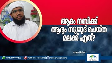 ആദം നബിക്ക് ആദ്യം സുജൂദ് ചെയ്ത മലക്ക് എത്? | Latest Speech | Aslami Usthad | Hubburasool Online