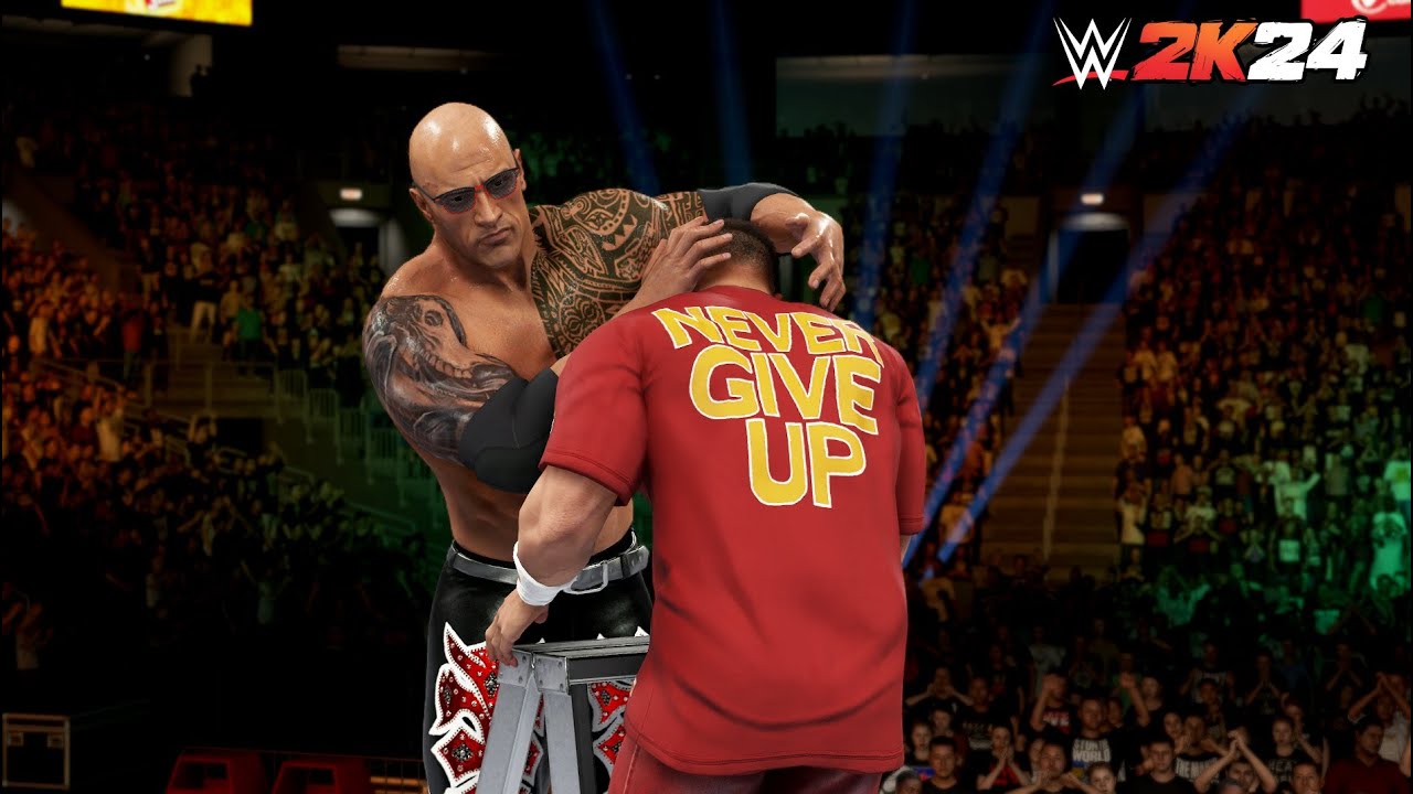 WWE 2K24 Showdown John Cena vs The Rock for Money in the Bank - YouTube
