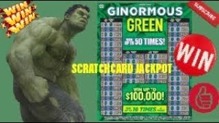 Must Watch 👀 Powerful WIN! 🔋$20 Lotto Scratch Off  “GINORMOUS GREEN “  Wisconsin Lottery 🧀🤑