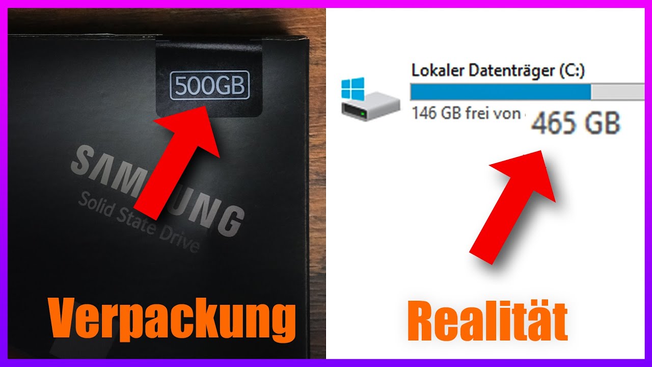 Warum eine 1TB Festplatte nicht 1000GB groß ist. Wo sind die fehlenden Gigabyte?