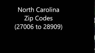 North Carolina Zip Codes