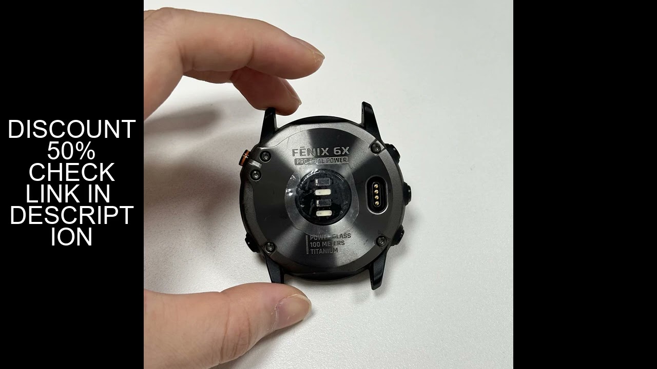 For GARMIN Fenix 6X Pro Dual Power Back Cover Case With Heart Rate Sensor Without Battery Charging P