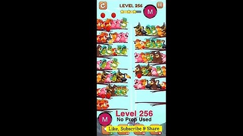 #bird #sort 2 #color #puzzle #level 256 #colour #gaming #viral #trending #shorts #solution #birdsort