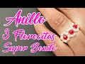 Como Hacer Anillo de 3 Florecitas Super Fácil y Rapido