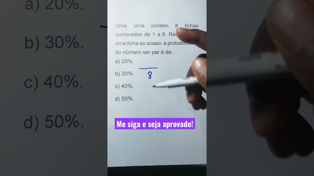 QUESTÃO DE PROBABILIDADE QUE SEMPRE CAI EM CONCURSO #matemática #probabilidade #concurso
