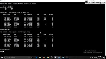 Oracle -11g -Sql -DQL - conditional based query -Having and Order by -7