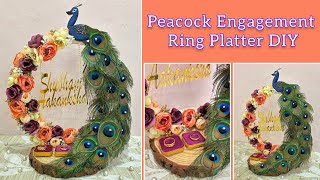 DIY Peacock Engagement Ring Tray | Engagement Ring Stand Making at Home | @ArtistFlair  -Pooja Mali