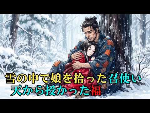 卑しい下男が雪の中で娘を拾った。翌朝、村中が天から授かった福に涙した。 | 古き日本の物語