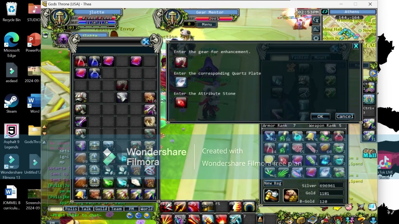 Enhancing gear stats GODSTHRONE