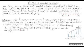 Lecture 1 || Functions of Bounded Variations || Total Variation of a function || Real Analysis