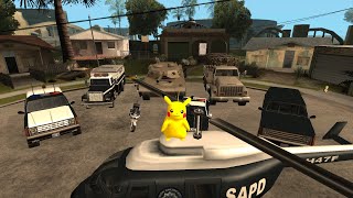 pikachu steals all police cars in gta san andreas