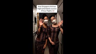 How Singapore Airlines flight attendants survive 17 hour flights! #shorts