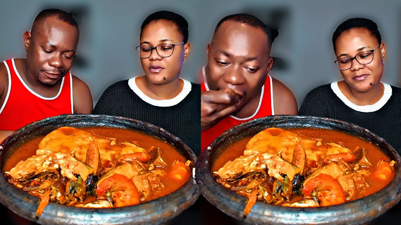 Dice The Number and Eat Mukbang Challenge ,African food mukbang challenge, fufu with light soup