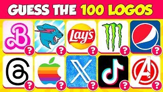 Guess the Logo in 3 Seconds 🤔 | 100 Famous Logos | Logo Quiz