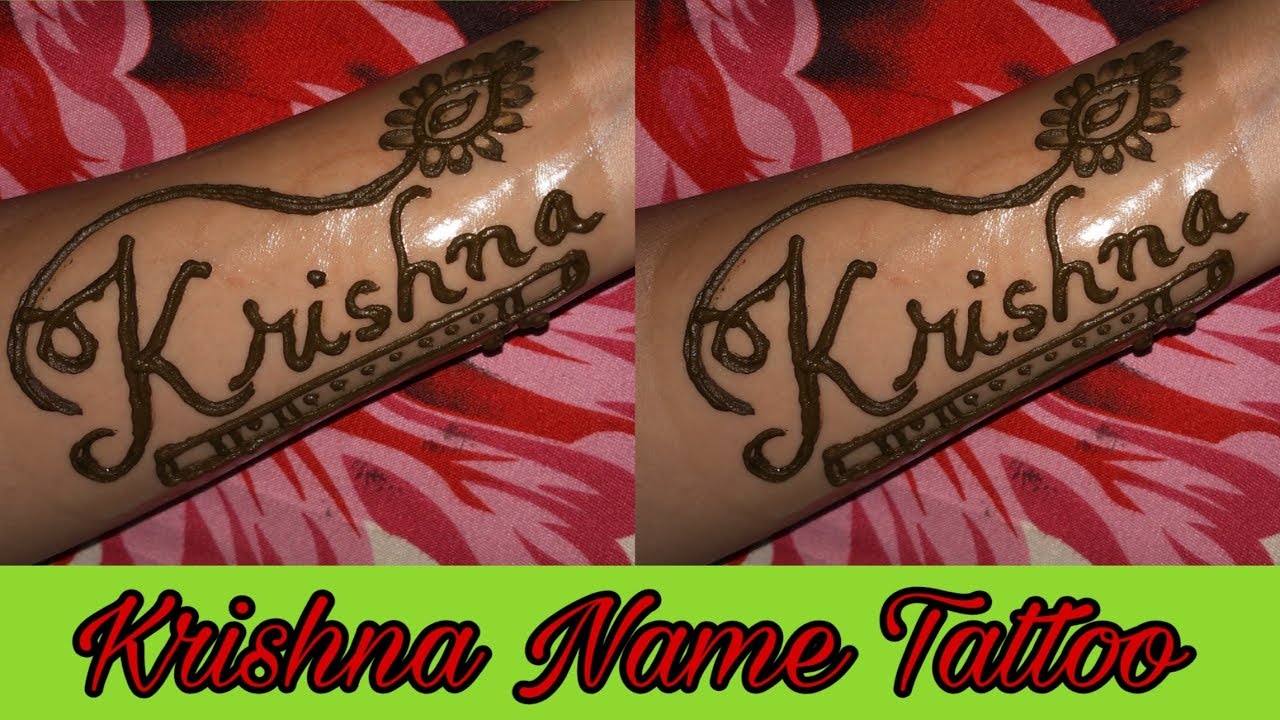 Krishna name tattoo_2019 || Janmashtami special Mehndi design || Mehndi  tattoo_2019 || - YouTube