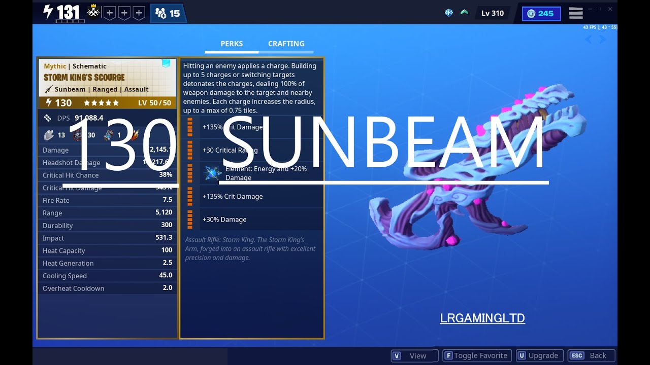 NEW! Mythic Storm King`s Scouge FORTNITE / SAVE THE WORLD