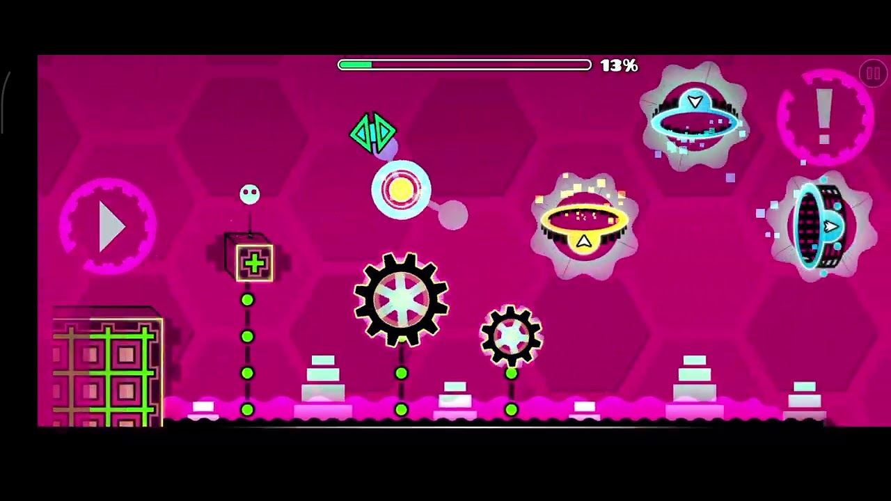 Playing geometry dash on mobile please like - YouTube