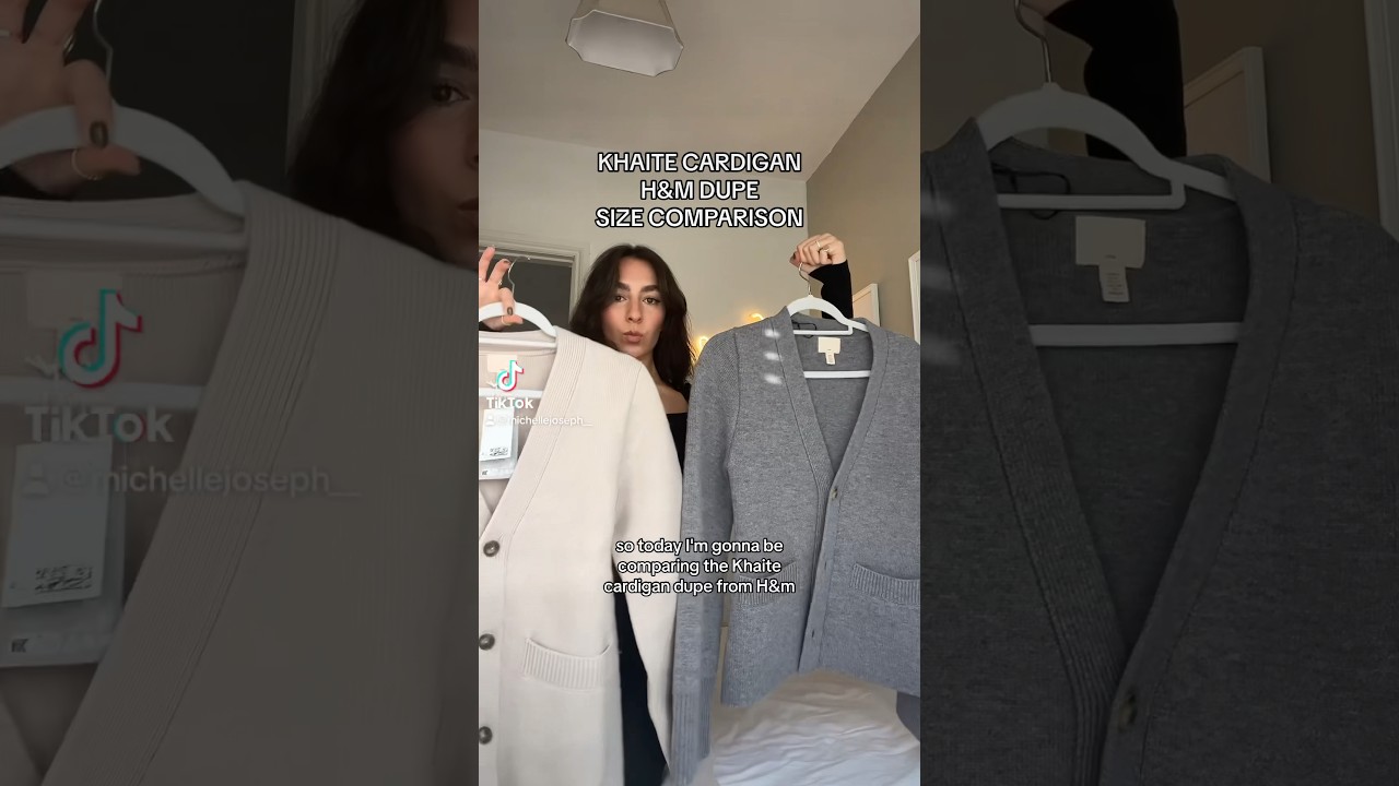 Khaite cardigan H&M dupe size comparison 