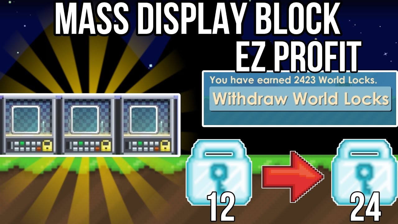 Insane profit from mass display block growtopia profit 2024 gr ps