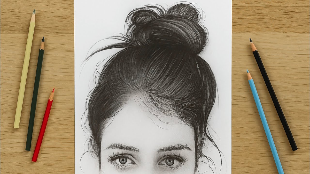 How to Draw Realistic Hair and Eyes | Pencil Drawing Tutorial for Beginners