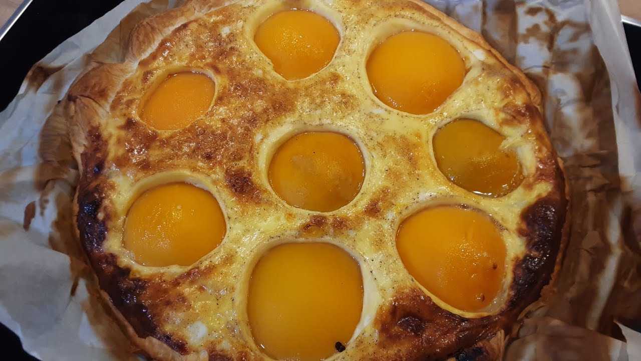 tarte aux pêches, feuilletée