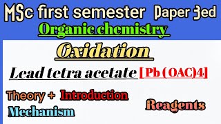 Oxidation of lead tetra acetate #mscchemistry #oxidation #net #organicreagents #organometalli