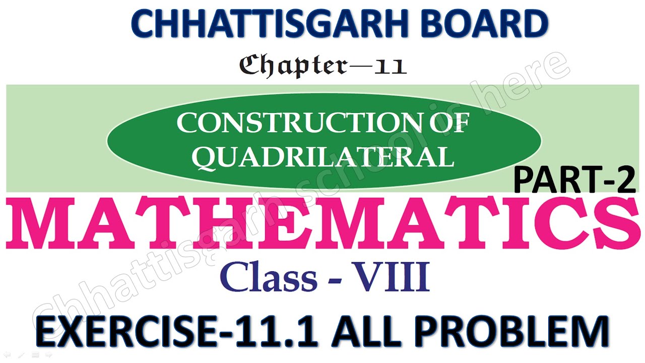 CG BOARD I CLASS 8 I MATH I CHAPTER 11 I EXERCISE 11.1 I SOLUTION I ...