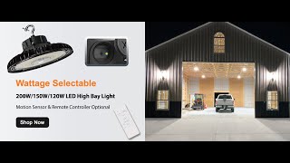 Adiding LED High Bay Lights, Wattage Adjustable 200W/150W/120W, ECO-RADAR Series #highbay #ledlights