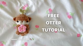 Free Crochet Otter Tutorial Sprout Otter Holding a Flower