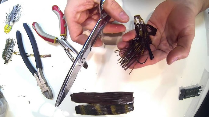 Hand Tying Fishing Jig Skirts with Wire in the Man Cave 