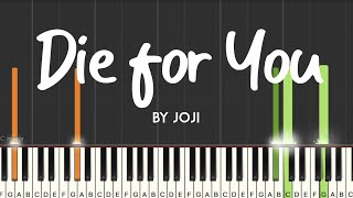 Die for You by Joji synthesia piano tutorial   sheet music
