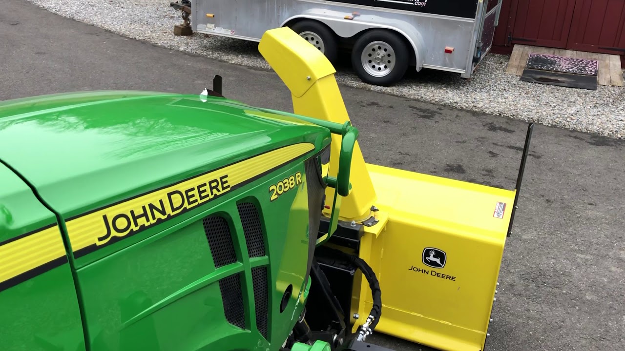 HomesteadJoe Tour of the 59” Front Mounted Blower on the Deere 2038R YouTube