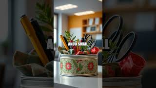 A Fresh Desk Hack with a Popcorn Tin Organizer