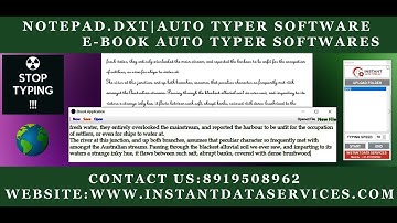NOTEPAD DXT / AUTOMATIC TEXT TYPING /  / AUTO TEXT IN NOTEPAD/ EBOOK / INSTANT AUTOTYPER