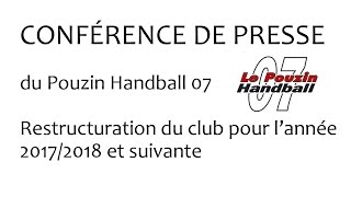 Conférence Le Pouzin Handball 07 du Jeudi 18 mai 2017