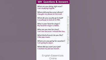 WH  Questions & Answers | English Speaking Practice | Learn English