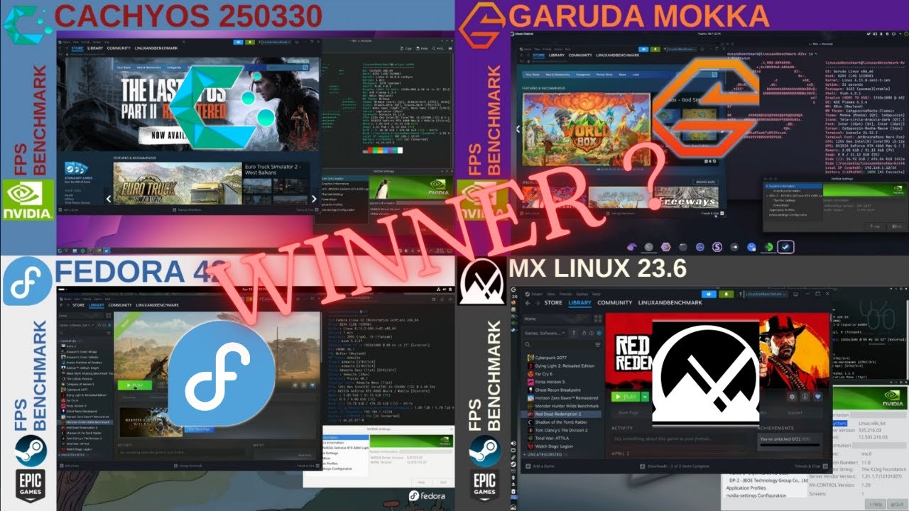 Cachyos VS Garuda VS Fedora VS Mx Linux | Linux Gaming Benchmarks - YouTube