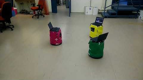 3 Robots Distance Based Formation Control (Communicating)