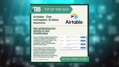 Airtable - Get notifications for activity in your Airtable base