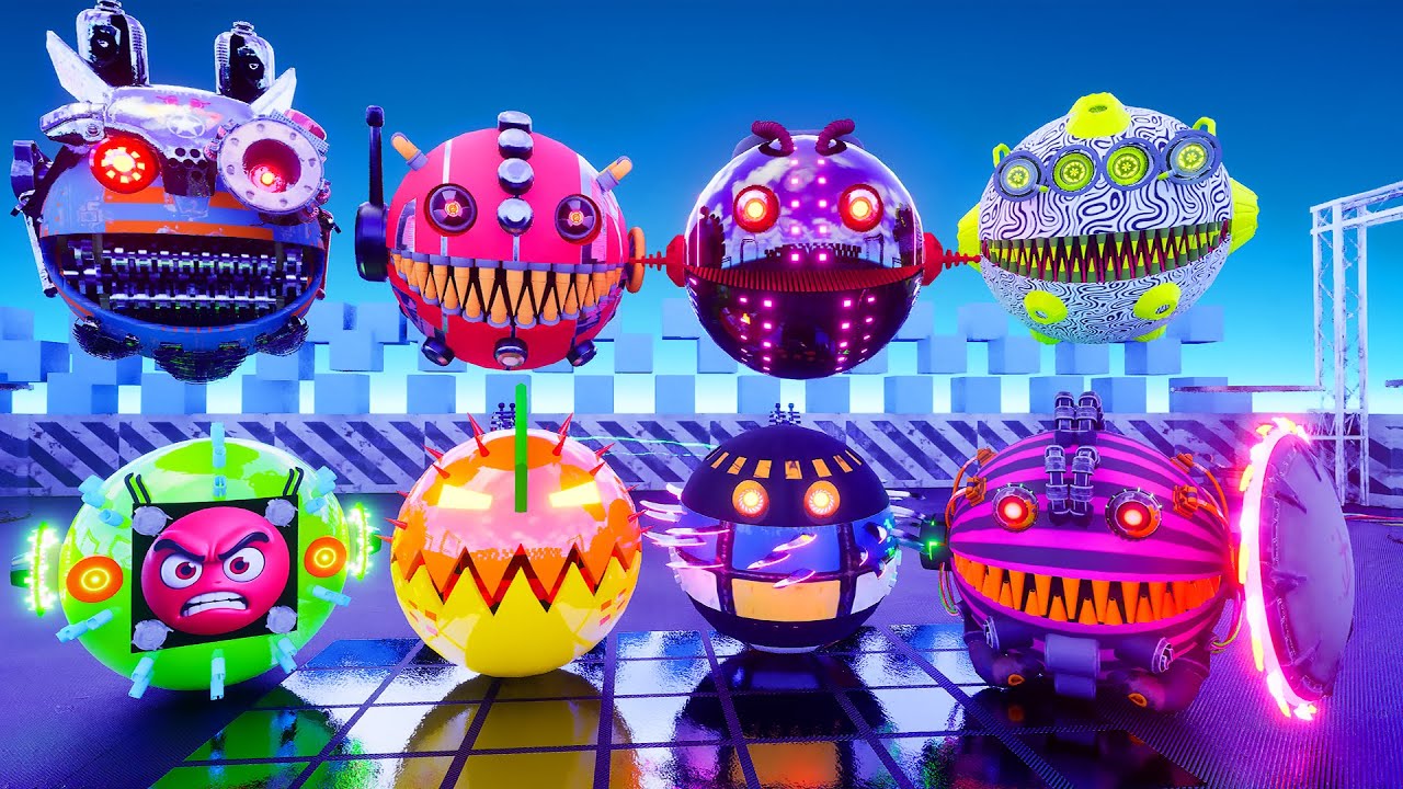 ROBOT WARS IN PACMAN ARENA: ROBOT VS MONSTER EPICBATTLE! 