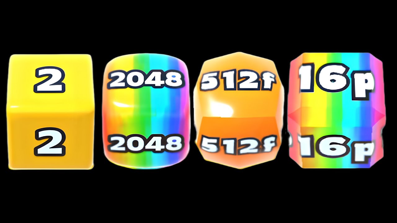 Jelly Run 2048 ULTIMATE Gameplay | 4 Shape Play Showdown! | 8M vs 2B vs 512f vs 16p Race