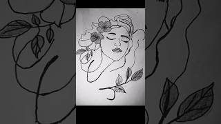 she blooms🌺through pain🥺line art✏️