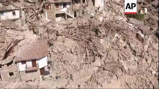 Raw: Drone Footage Shows Italy Quake Damage