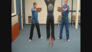 Jump Split Kick Board Break