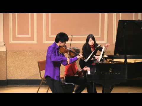 Xiang (Angelo) Yu and Dina Vainshtein plays Debussy Violin Sonata (filmed by Simon)