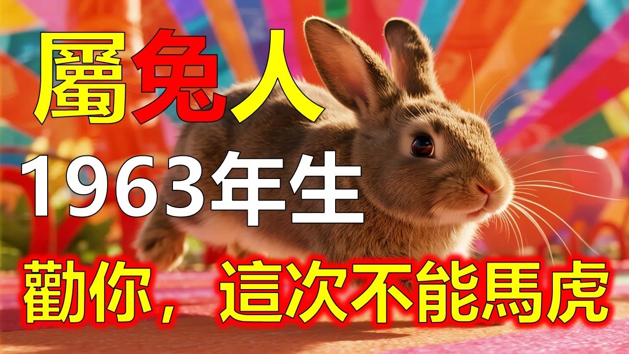 1963年屬兔人，年底將有一件大喜事，全家都會跟著變好#2026兔#生肖兔#1963 兔