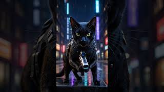 a cat with a gun? #cat #fire #funny