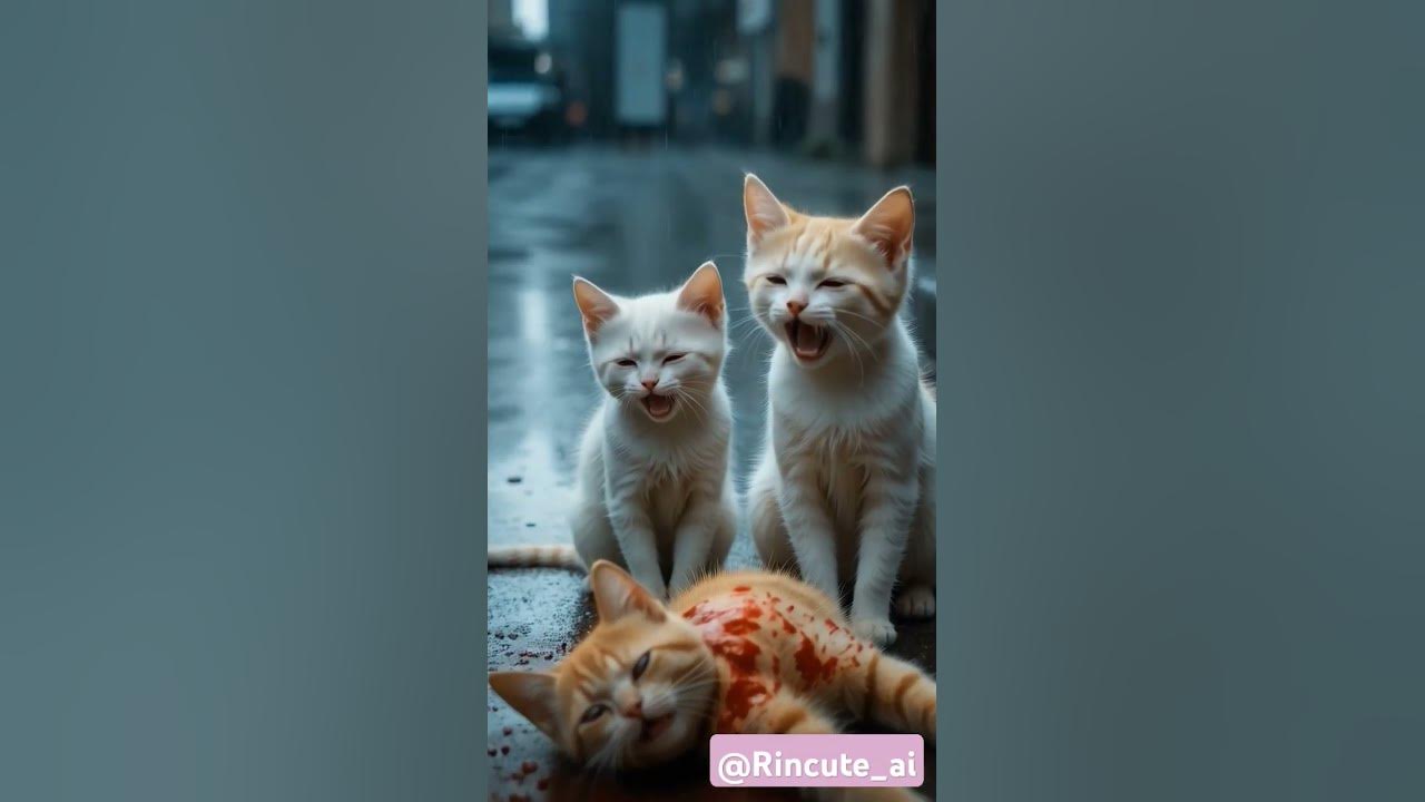 DUA KUCING INI MENANGIS KARENA IBUNYA MENINGGAL KASIHAN BANGET😞😞😞😞