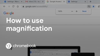 Learn about the different ways to zoom and magnify content on your
chromebook. in this video, we cover how use browser zoom, full screen
magnification, do...