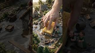 Mini Village Flood Disaster Fixed by Giant Sponge Hand | Satisfying Mini Rescue CGI